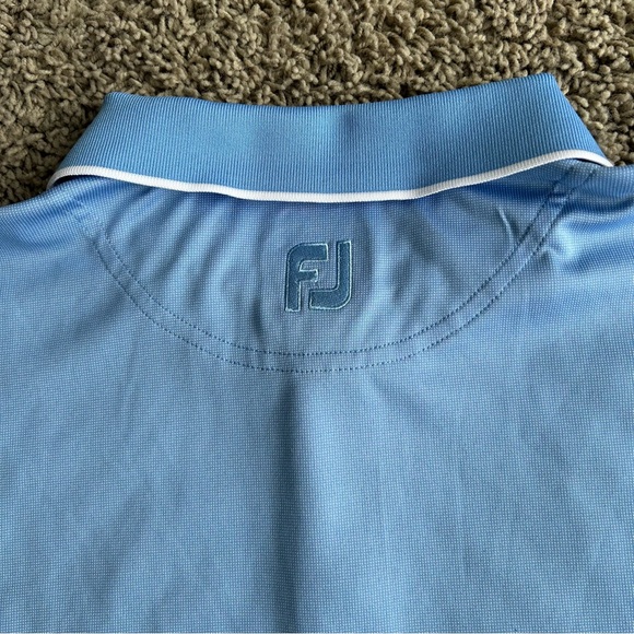FootJoy Polo Men's XL Blue Golf Performance Stretch Pine Wild Short Sleeve Shirt - Picture 9 of 9